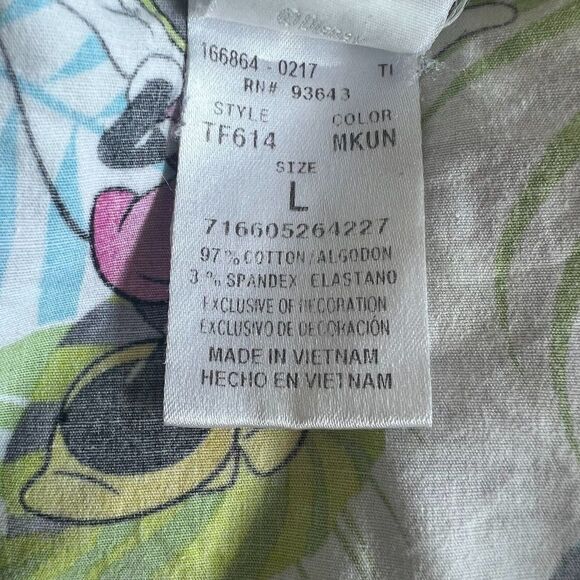 Disney Mickey/Minnie Mouse Tropical Scrub Top Size L - Picture 5 of 6